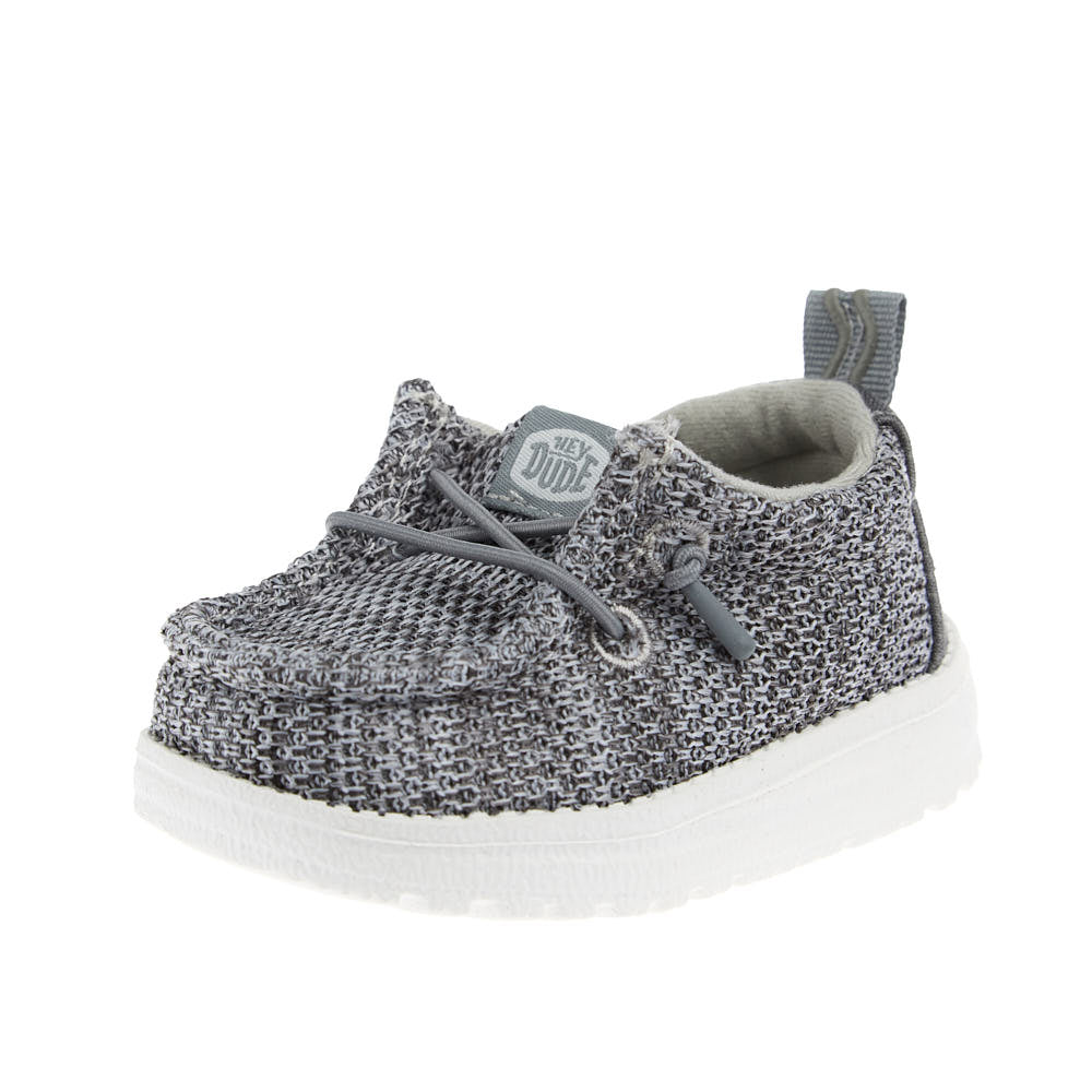 Hey Dude Infant's Lil Slip On Core Grey and White Casual Shoe