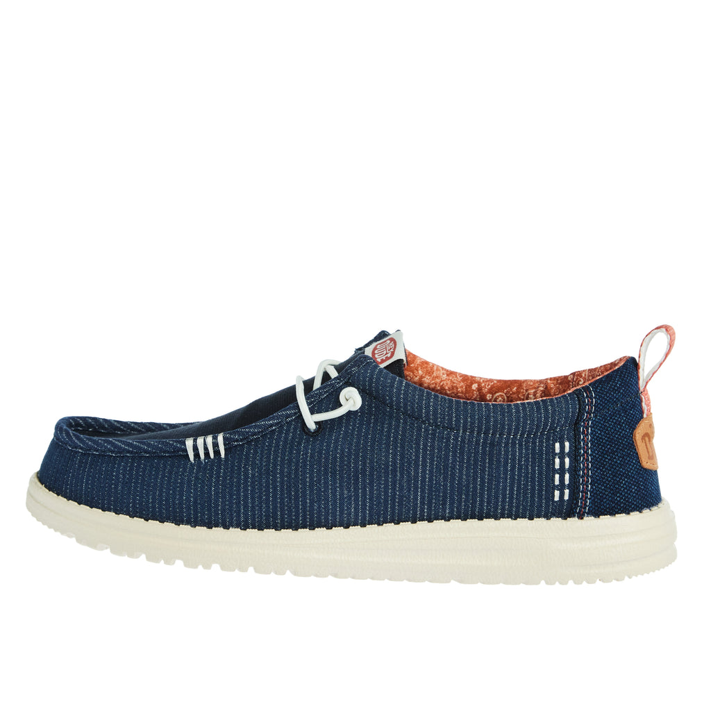 Hey Dude Men`s Wally Hickory Denim Navy Casual Shoe