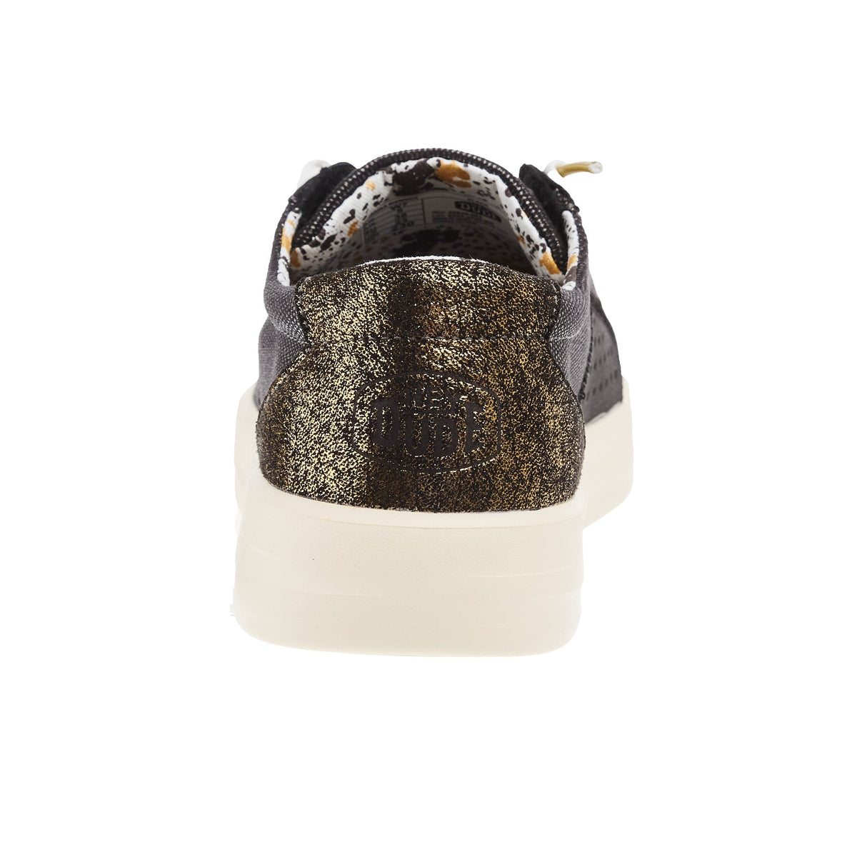 Hey Dude Womens Karina Shimmer Black Sneaker