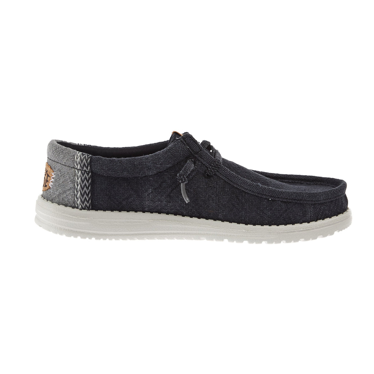 Hey Dude Men`s Wally Jute Black/Granite Grey Shoe