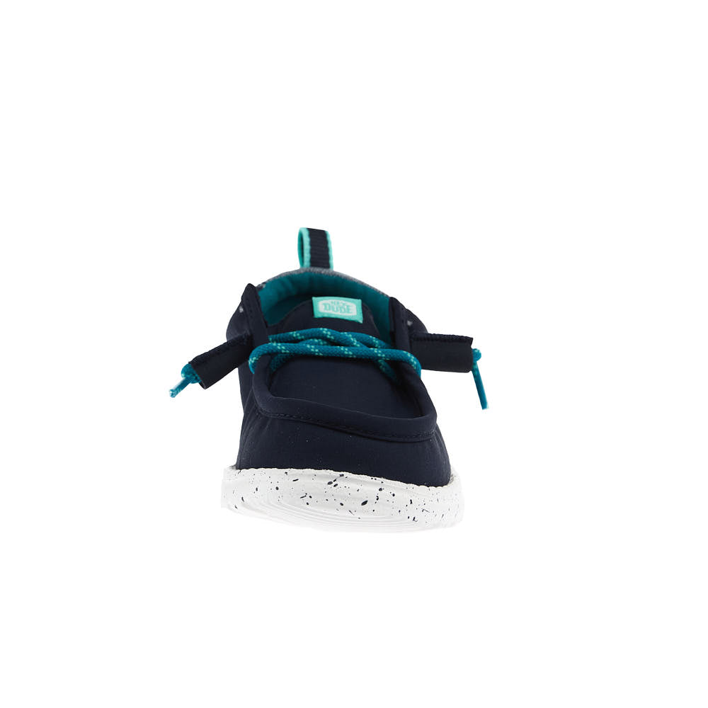 Hey Dude Kid's Wally Mini Ripstop Navy and Multi Casual Shoe